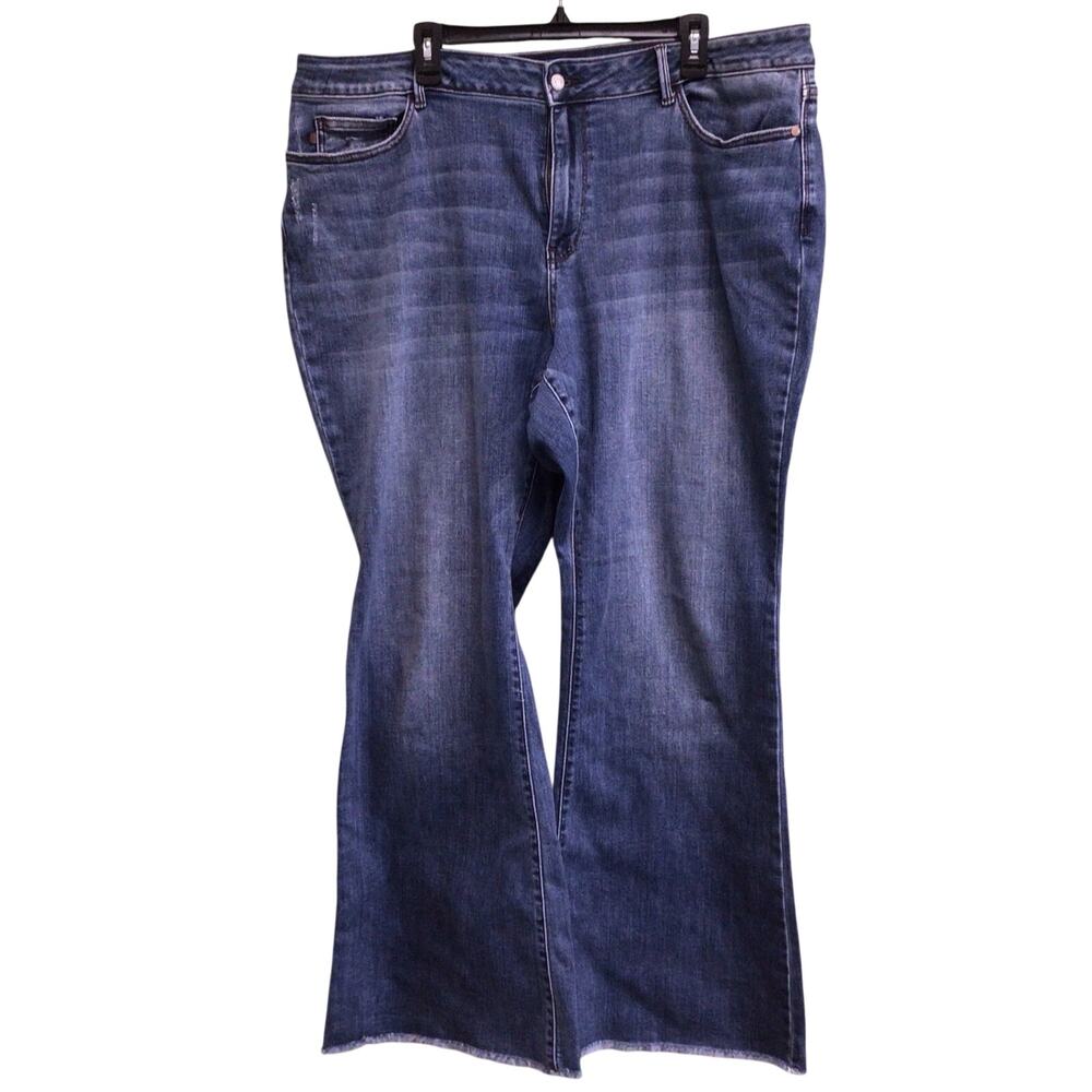 Judy Blue Womens High Rise Flare Fit Medium Wash Jeans Size 22W Reg Inseam